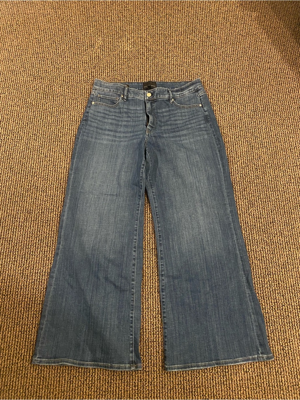 White House Black Market Wide-Leg Jeans in Medium Blue Denim